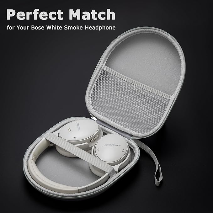 Ginsco Universal Headphone Case Compatible with JBL Tune 510BT 720BT, Sony WH-CH 720N/WH-CH520, with Bose/JBL/Soundcore Life Q20i Q30/BERIBES/TOZO/KVIDIO etc. Waterproof Carrying Case (Gray White)