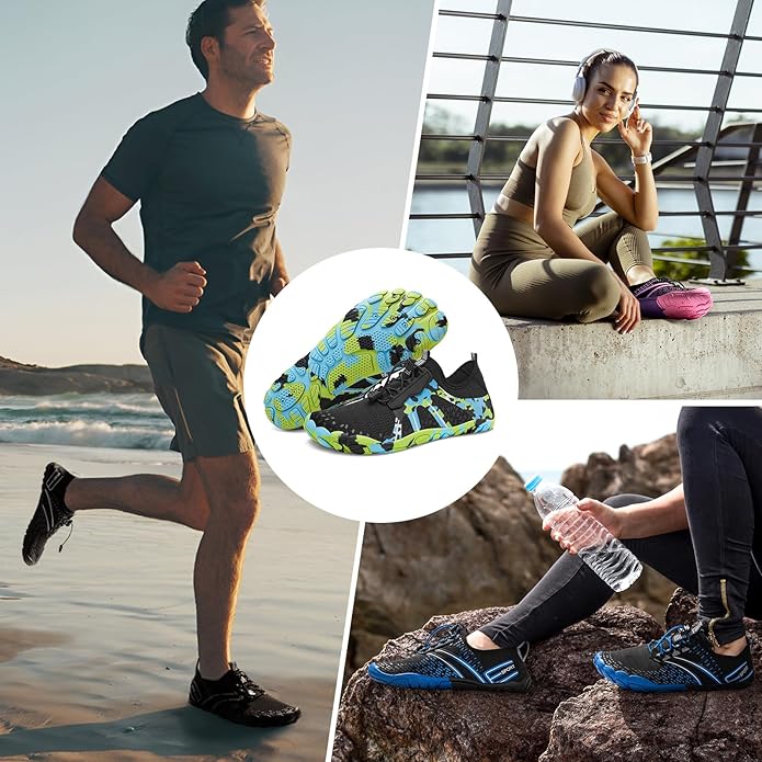ATHMILE Hiking Barefoot Water Shoes for Women Men Beach Swim Aqua Pool River Quick Dry Athletic Wide Toe Outdoor Sport Kayaking Boating Rock Climbing Yoga Lake
