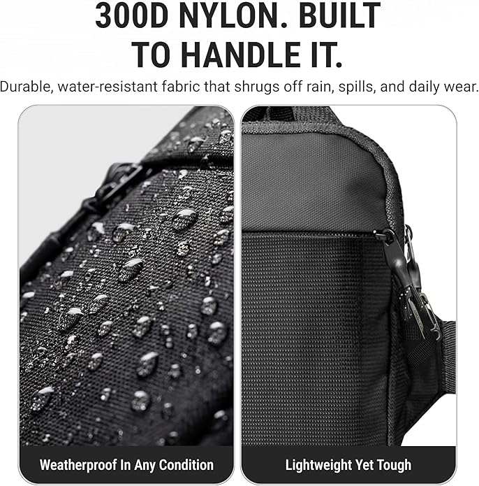 Travel Sling Bag for Men & Women - Small Water Resistant Crossbody Multipocket Chest Bag with Anti-Theft, RFID Blocking & Adjustable Strap for Casual, Outdoor, Work, Gym or Gift Ideas