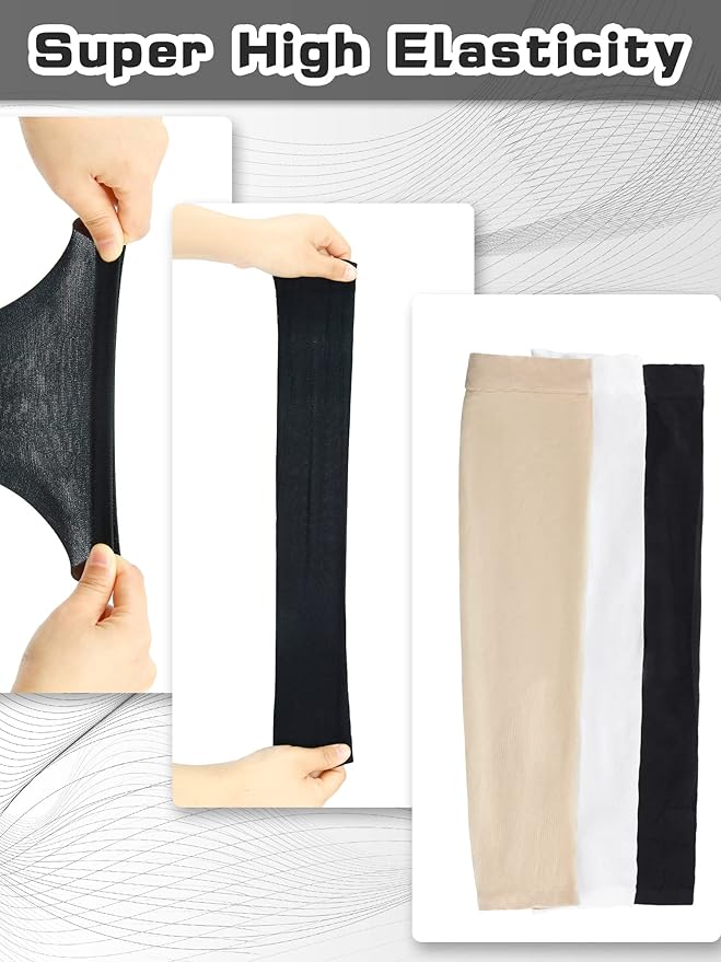 Boao 10 Pairs UV Arm Sleeve for Men Women Cooling Tattoo Cover up Compression Sun Protection Sleeves for Outdoor Activities