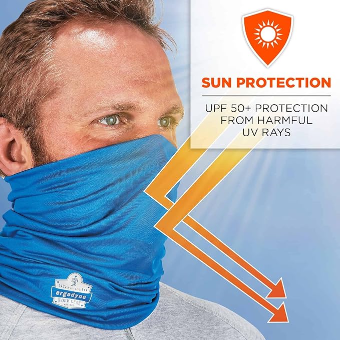 Ergodyne Chill-Its 6487 Cooling Neck Gaiter, Multiple Ways to Wear Headband or Face Mask