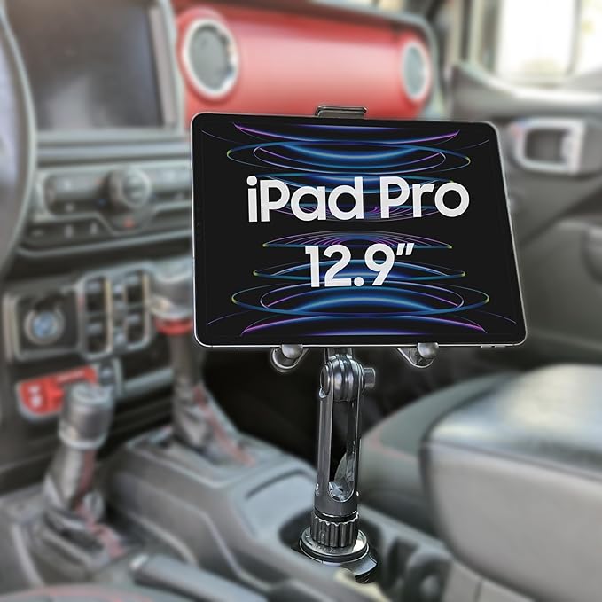Cellet Cup Holder Tablet Mount, Car Cradle Holder Compatible for All iPad Pro, Air, Mini, Samsung Galaxy Tablet, Amazon Fire, Microsoft Surface