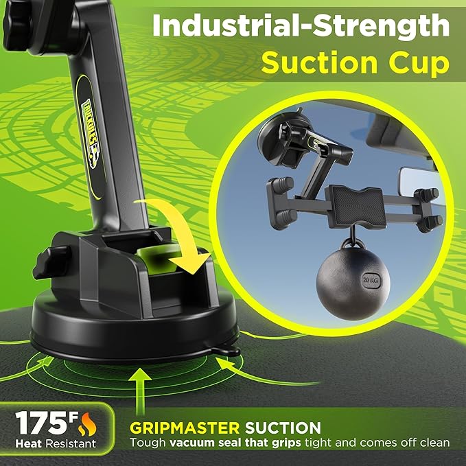 Tablet Holder for Truck Tablet Mount - iPad Mount for Truck, Heavy Duty Super Suction Cup,16.7 inch Long Arm & Stable,Device & iPad Holder for Dashboard,Dashboard Pad Windshield and Window -Commercial