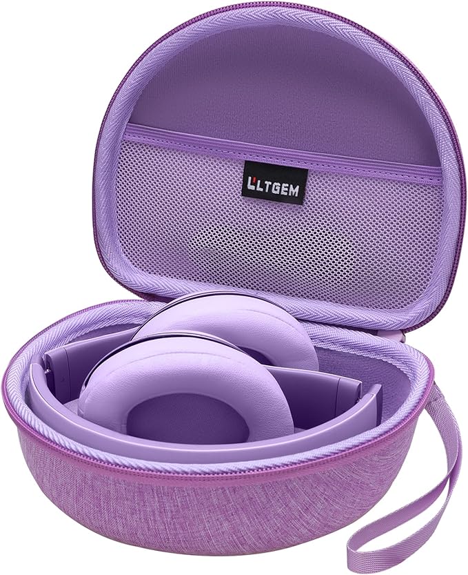 Headphone Case Compatible with Beats Studio Pro/Solo 4 / Studio 3 / Solo 3 / Picun B8 / BERIBES/JLab JBuds Lux ANC Wireless Bluetooth Noise Cancelling Headphones, Purple(Case Only)