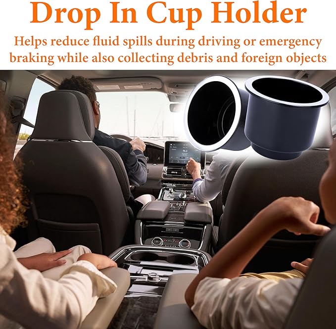 2PCS Cup Holder Insert, Plastic Cupholder Insert for Car, Universal Drop In Cup Holder, Car Seat Cups Holders Replacement for Sofa Boat Rv Couch Golf Cart Truck Poker Table, for 2.8" to 3.7" Cups Base