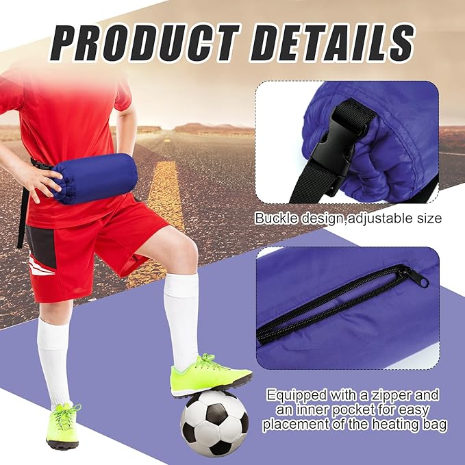 Cozypower 2 Pcs Football Hand Warmers Pouch Hand Muff Sports Pouch with Zipped Pocket and Adjustable Waist Strap Youth Kids Size Sports Warmer for Football, Baseball