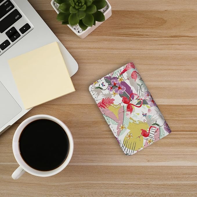 Business Card Holder，PU Leather Business Card Case Color Printing Pattern Card Holder Wallet，Pockets Magnetic Credit Card Holders for Men and Women - Rose Flowers