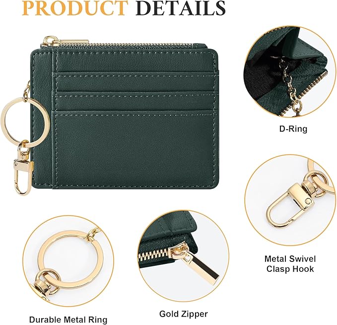 Sodsay Card Case Slim Front Pocket Wallet for Women Credit Card Holder with Keychain | Slim, Credit Card Holder, Front Pocket, with Keychain | Slim
