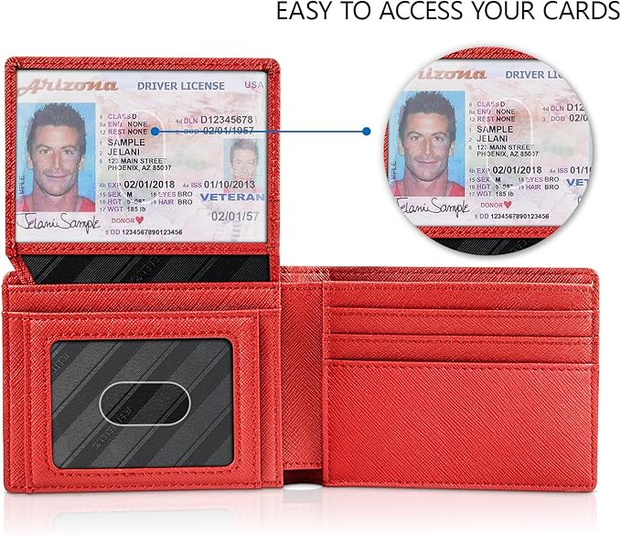 RUNBOX Wallet for Men -Slim Rfid Leather Mens Bifold Novelty Wallets 2 ID Window With Gift Box Men's Accessories | Slim