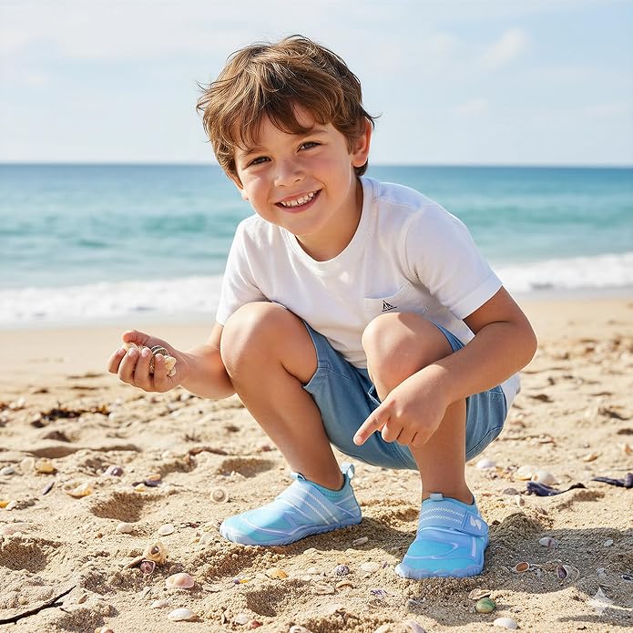 Stelle Kids Water Shoes Wide Toe Box Barefoot Quick Dry Non-Slip Aqua Shoes for Boys Girls Toddler Beach Swim Pool