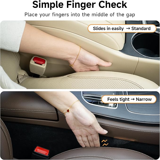 Car Seat Gap Filler Set of 2, 3IN1 Seat Side Gap Filler Plug with Storage Slot & Hook Function, Soft Foam Universal Fit Car SUV Truck Fill Gap Between Seats Console Organizer（Narrow Mocha Brown ）