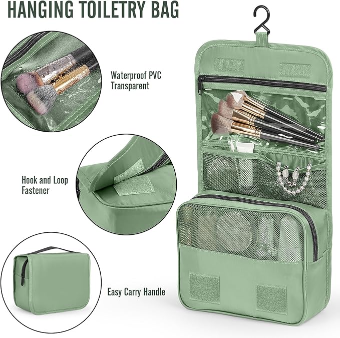 Veken 8 Set Packing Cubes for Travel Essentials,Anti-Wrinkle Buckled Suitcase Organizer for Shoe & Toiletry Bag,Carry On Luggage Bag for Airplane & College Dorm Room Accessories,Women Men Gifts