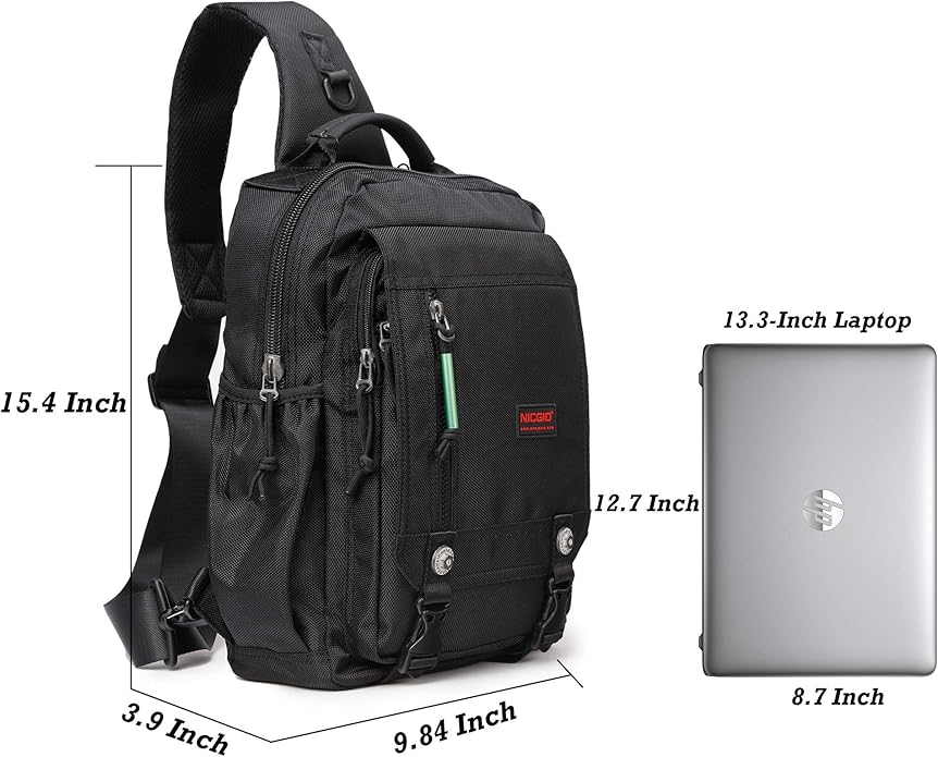 NICGID Sling Bags Chest Shoulder Backpacks, Laptop Backpack Crossbody Messenger Bag Travel Outdoor Men Women