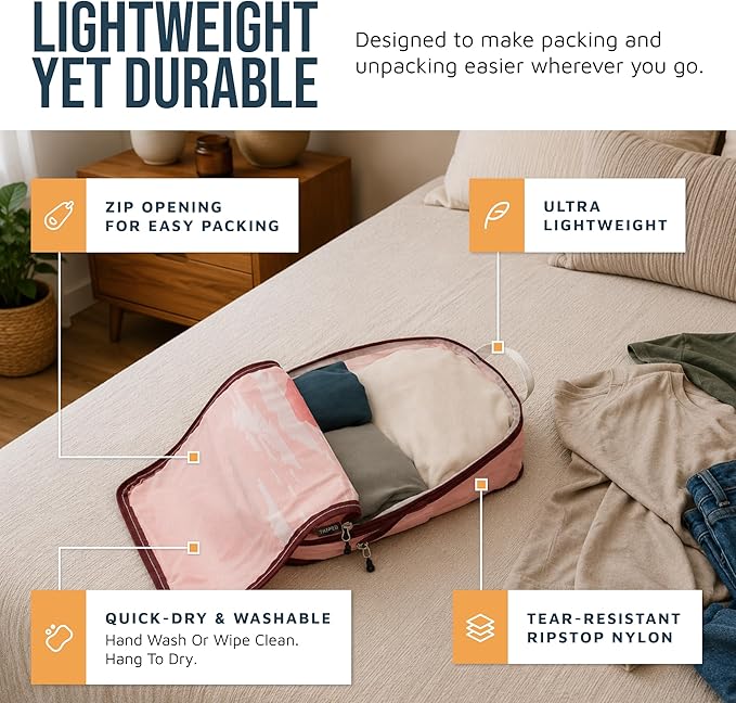 Large Compression Packing Cubes for Travel-Packing Cube Luggage Organizers 7 Piece Set for Checked Luggage-Ultralight, Expandable/Compression Bags by TRIPPED Travel Gear (Getaways)