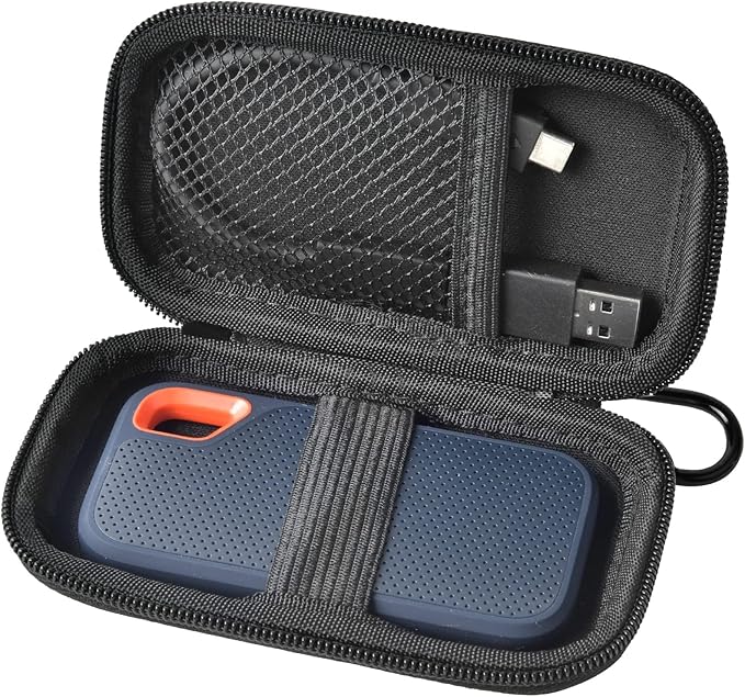 PAIYULE SSD Case for SanDisk Extreme Portable SSD Old & New Model and Extreme PRO, Hard Shell Protective Storage Bag, Fits 1TB 2TB 4TB 8TB External Solid State Drive for Business Travel(Fullblack)