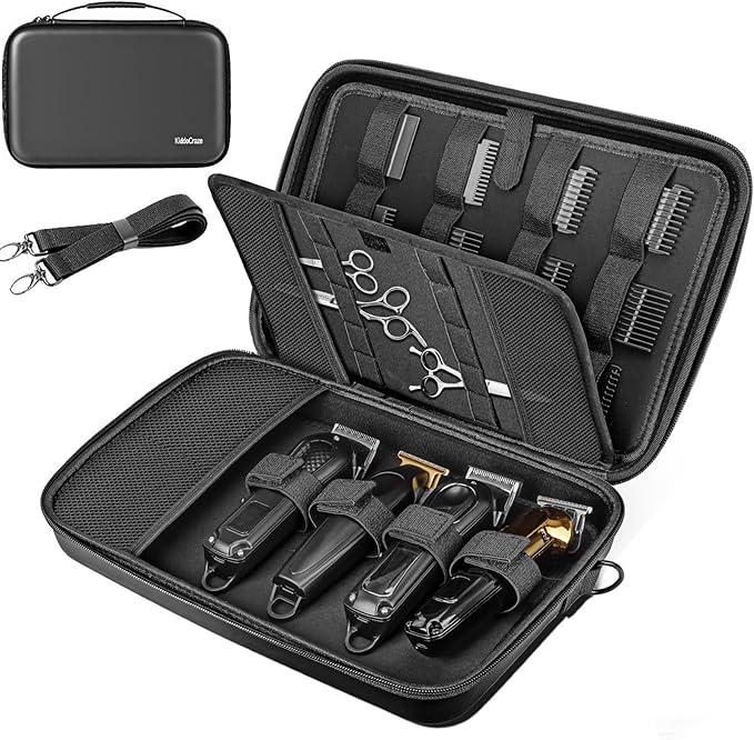 Barber Bags for Hair Clippers and Supplies, Hair Cutting Barber Case Supplies Organizer, Hair Trimmer Organizer for Men Razor Guard Grooming Kits (Case Only)