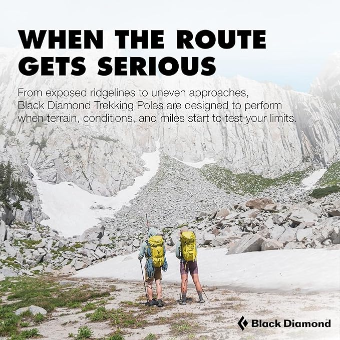 BLACK DIAMOND Alpine Carbon Cork Trekking Poles (Pair) | Ultralight Carbon Fiber | Natural Cork Grips | FlickLock Adjustability for Hiking & Mountaineering | Tundra