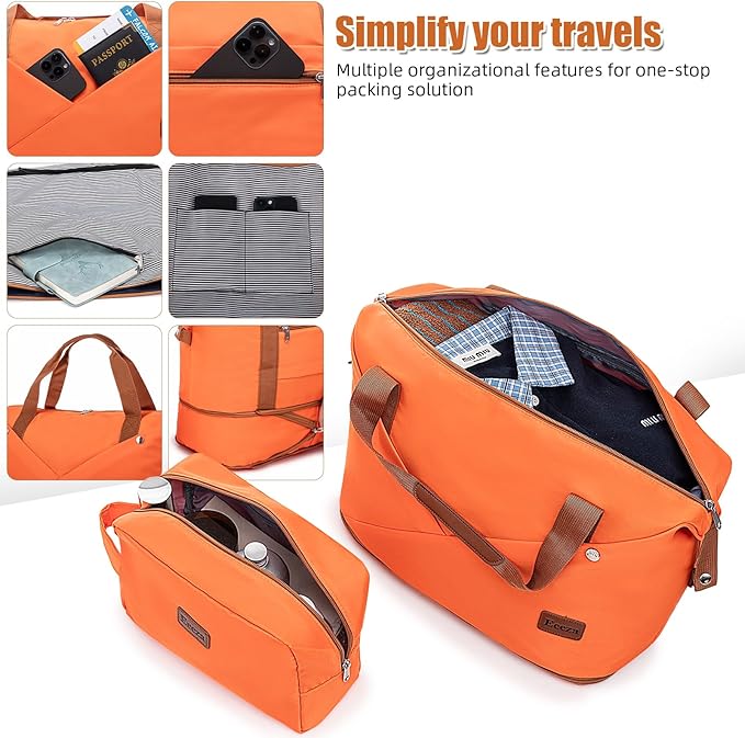 Luggage Sets 6 Piece Suitcases with Wheels,ABS Hard Case Suitcases with Spinner Wheels,Durable Travel Luggage(Orange, 6 Piece Set(16"/20"/24"/28))