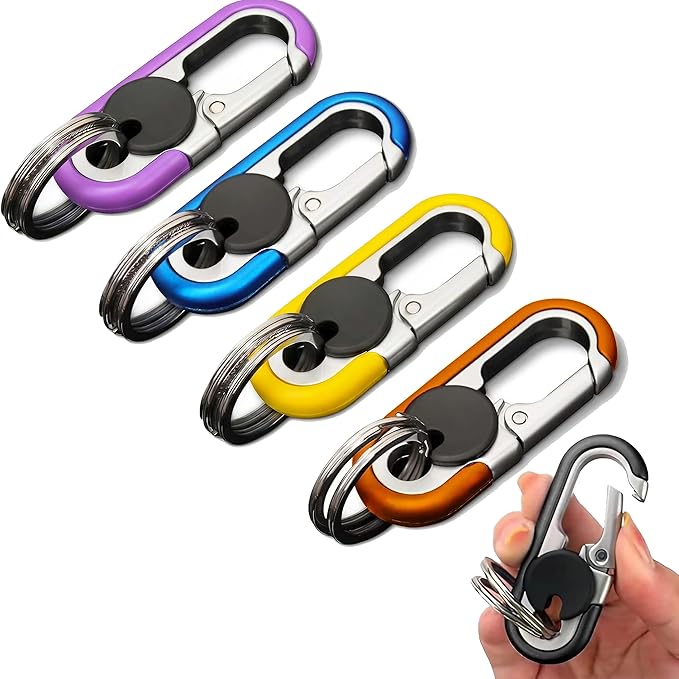 CHRIS GOOD Men's Car Key Chain 3pcs, Personalized Creative Stainless Steel Car Keychain for Men Black