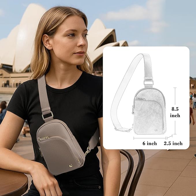 INICAT RFID Blocking Sling Bag, Anti Theft Crossbody Bag for Women Compact Travel Purses Leather