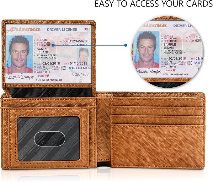 RUNBOX Wallet for Men -Slim Rfid Leather Mens Bifold Novelty Wallets 2 ID Window With Gift Box Men's Accessories | Slim