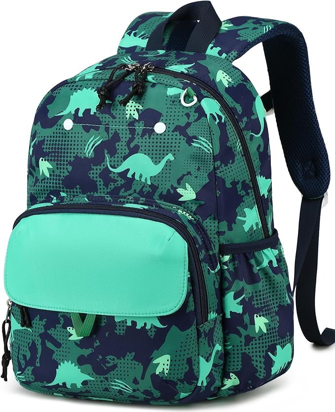 BTOOP Kids Backpack for Boys Girls 3-6, Preschool Kindergarten Backpack with Insulated Lunch Compartment & Chest Strap, Cute Dinosaur Lightweight School Travel Bag Fits A4 Folder