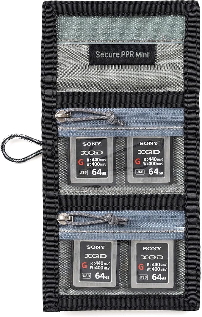 Think Tank Secure Pixel Pocket Rocket Mini Folding Wallet for 4 CFast or 4 CF Express Type B Memory Cards (Black Slate)