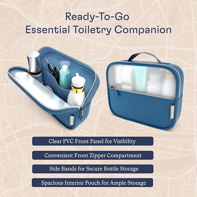 Shacke 8 Set Packing Cubes for Travel – Complete Luggage Organizer Set with Laundry, Shoe, Toiletry & Accessories Bag, Suitcase Travel Organizer (Navy Blue)