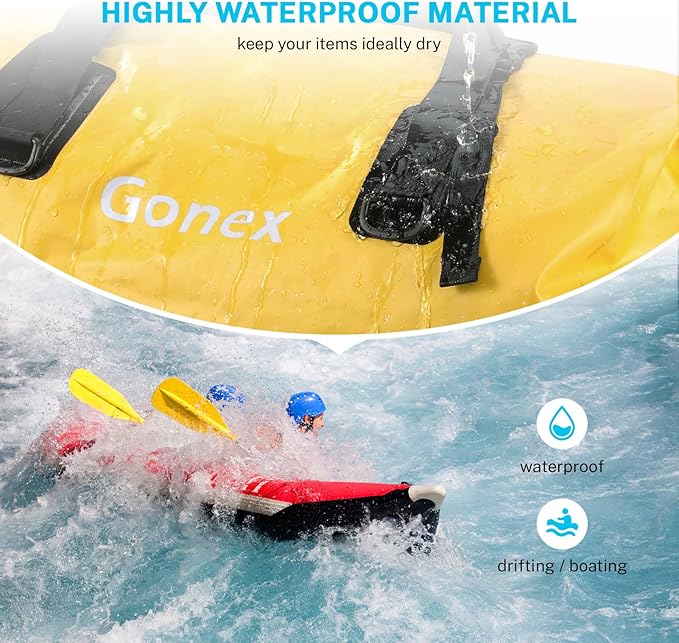 Gonex Extra Large Waterproof Duffle Travel Dry Duffel Bag Heavy Duty Bag with Durable Straps & Handles for Kayaking Paddleboarding Boating Rafting Fishing