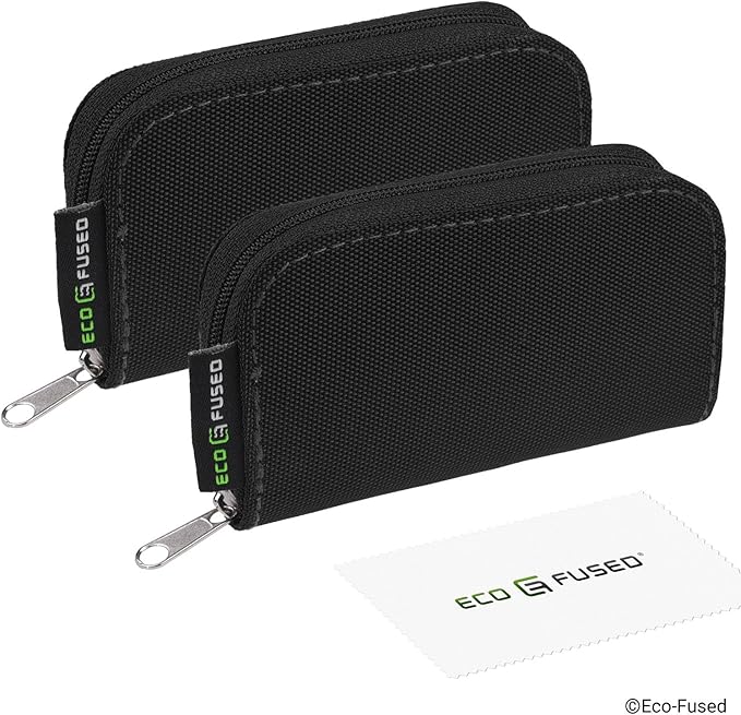 Eco-Fused Memory Card Case - Fits up to 22x SD, SDHC, Micro SD, Mini SD and 4X CF - Holder with 22 Slots (Black / 22 Slots - 2 Pack)