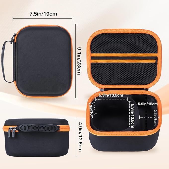 Lebakort Storage Case Compatible with Walkers Razor Slim/Howard Leight Honeywell Impact Sport/PROHEAR 066 030 Electronic Shooting Earmuffs Hearing Protection Muffs (Black + Orange Case)