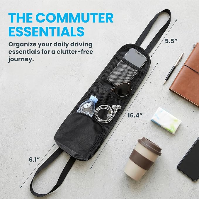 Car Seat Storage Hanging Bag, Multi-Pocket Auto Interior Seats Side Organizer with Mesh Pockets, Multifunctional Vehicle Seat Mesh Storage Bag for Phones Wallets Glasses