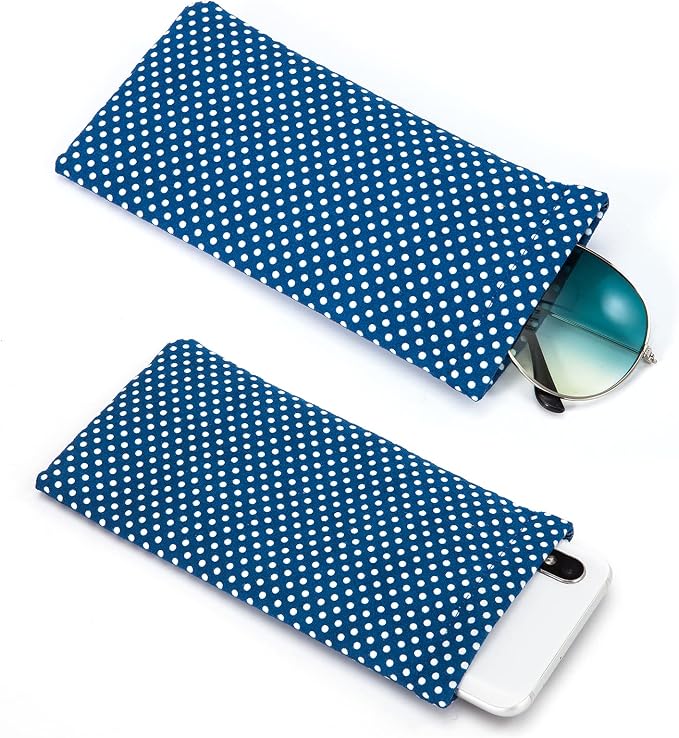 TRIUMPH VISION Squeeze Leather Sunglasses Pouch - 3 Pack Glasses Case Soft Eyeglass Sleeve Pouch Holder