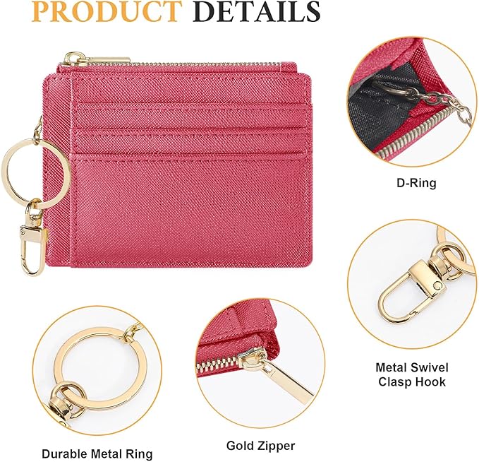 Sodsay Card Case Slim Front Pocket Wallet for Women Credit Card Holder with Keychain | Slim, Credit Card Holder, Front Pocket, with Keychain | Slim