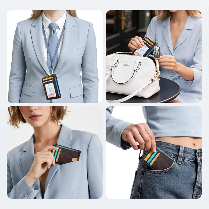 Mayski Slim Wallet, Credit Card Holder for Women, Minimalist Front Pocket RFID Blocking Card Cases, Small Wallet Women Men(CH Coffee)