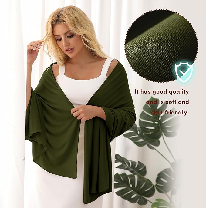 Tencel Shawl Wraps 70 x 35in Travel Essentials Lightweight Pashmina for Travel Blanket Scarf UPF 50+