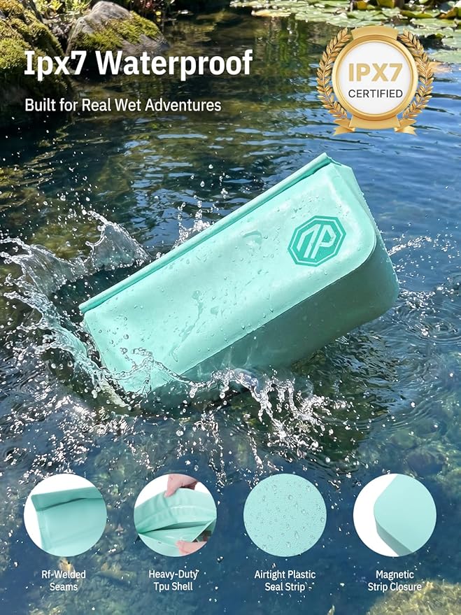 niphean IPX7 Waterproof Fanny Pack with Magnetic One-Hand Closure, Durable Waterproof Dry Bag, for Kayaking, Paddle Boarding, Beach Cruise Essentials, 2.5L Phone Pouch Dry Bags for Men Women
