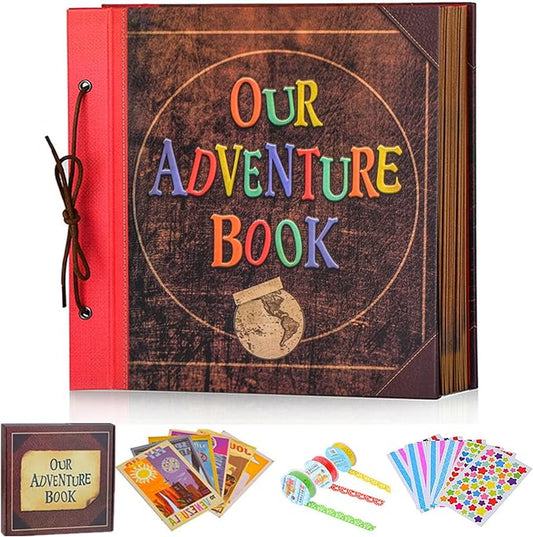 12 x 12 Inch Our Adventure Book, 60 Pages Handmade DIY Scrapbook Album, Travel Wedding Anniversary Photo Album, Gift for Family Couple Baby