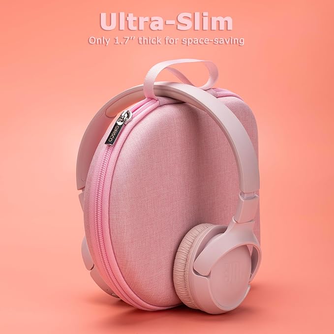 Ginsco Case Compatible with JBL Tune 510BT/520BT/500BT, Compatiblewith Sony WH-CH520/510, Ultra-Slim Hard Shell Headphone Case for On Ear Headphones (Pink)