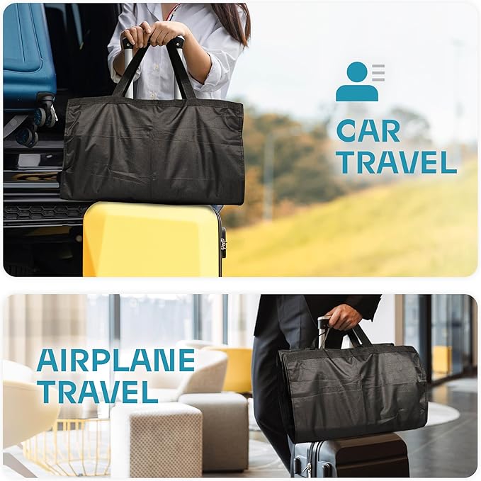 Lazebox 54" Travel Garment Bag with Accessories Zipper Pocket, Heavy Duty Suit Bag for Suits, Tuxedos, Dresses, Coats, Black, 1 pack