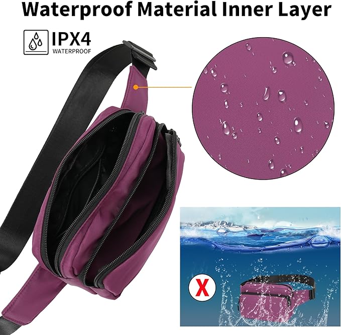 Fanny Pack Nylon Mini Belt Bag Everywhere Belt Bag for Women Water Repellent Waist Packs Crossbody Bags with Adjustable Strap