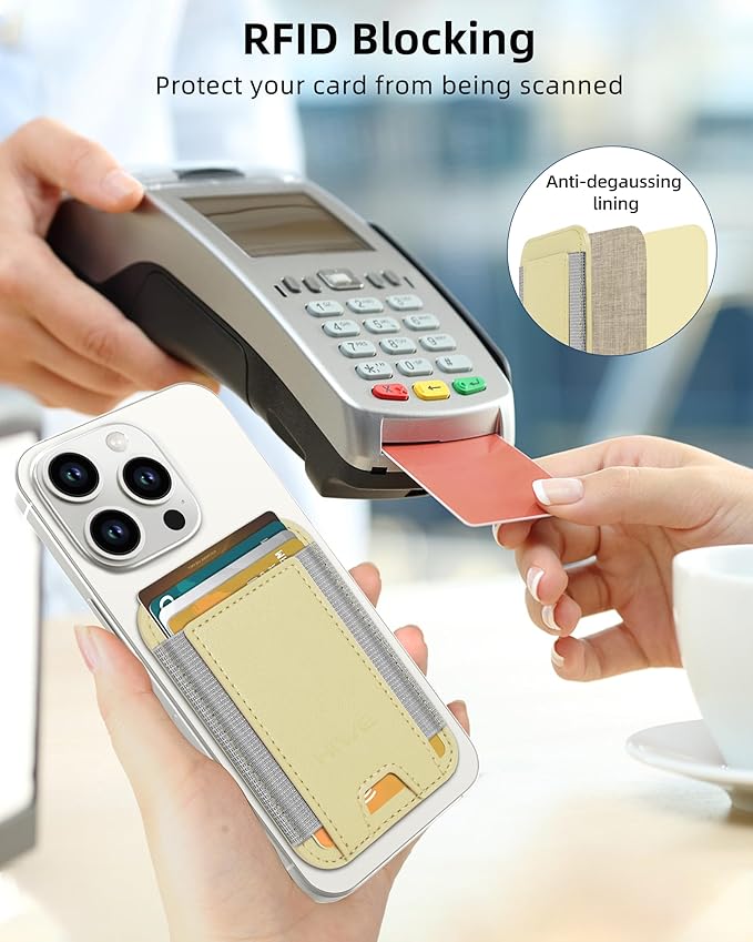 HiWe for MagSafe Wallet: 7-Card Holder, RFID Blocking, Strong Magnet for iPhone 12-17 Series, Slim, 1 Slot