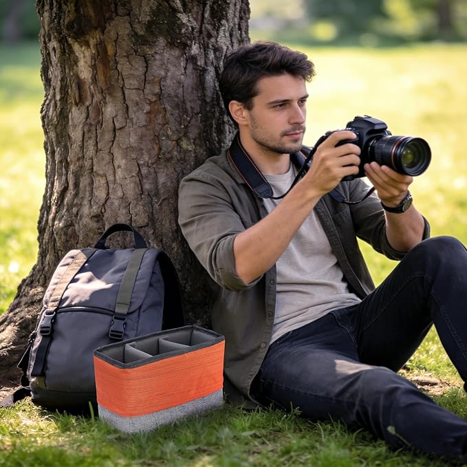Koolertron Waterproof DSLR Camera Bag with Removable Insert, Adjustable Compartments, Fits in Camera Bags - Protective Case for DSLR/SLR Cameras & Accessories