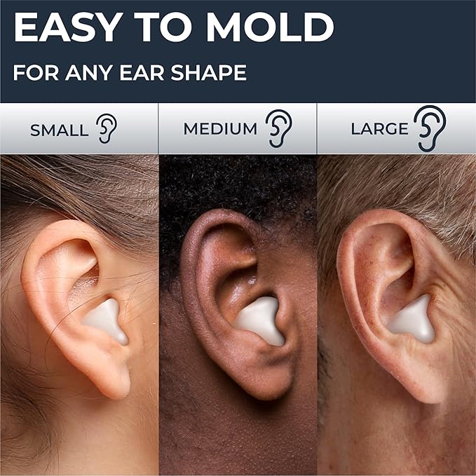 Peace&Quiet PQ Wax Ear Plugs for Sleeping - 30 Silicone Wax Earplugs for Sleeping and Swimming, Gel Ear Plugs for Noise Cancelling, Sleeping Earplugs, Sound Blocking Level of 32 Db, Color: Blue