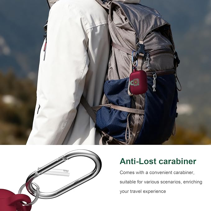 R-fun for AirPods Pro 3 Case (2025), Soft Silicone Protective Case Cover Compatible with Apple AirPods Pro 3rd Generation (USB-C Cable) for Women Men with Cleaning Kit and Keychain, Wine red