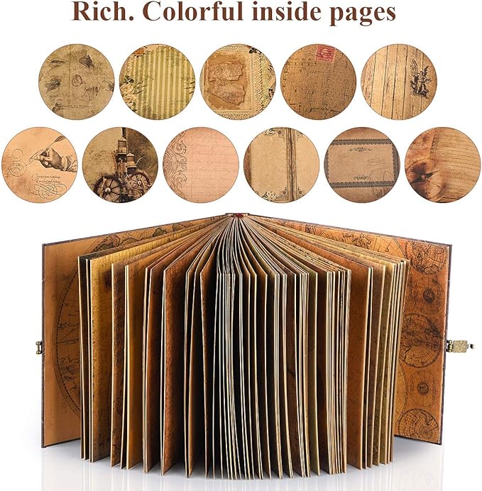 Our Adventure Book Retro Vintage, DIY Scrapbook Photo Album Travel Diary, Multipurpose Guestbook Memory Journal, Ideal Gift for Wedding Anniversary Travel Baby Friends Souvenir Keepsake