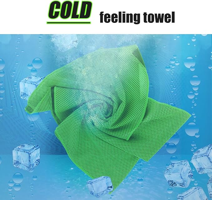 Cooling Towels (40"x 12", Pack of 10) for Neck and Face, Cold Towel for Hot Weather, Sports, Workout, Fitness, Gym, Yoga, Golf, Pilates, Travel, Camping & More