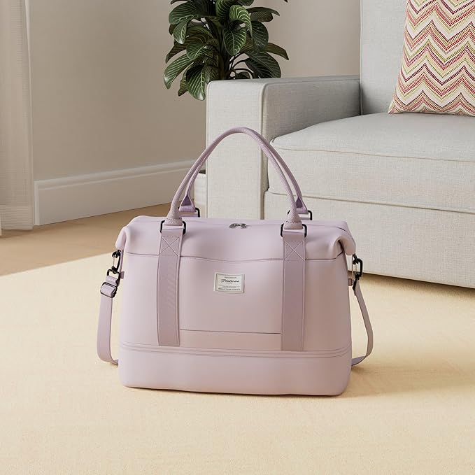Travel Duffel Bag with Shoes Compartment, Overnight Weekender Bags for Women,Carry on Personal Item Bag
