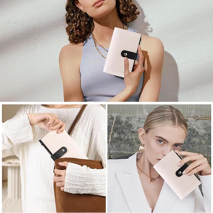 yiijay Wallet Women RFID Blocking Multi Cards Wallet Credit Card Holder for Women Large Capacity Lady Leather Trifold Travel Wallet with Pen Holder
