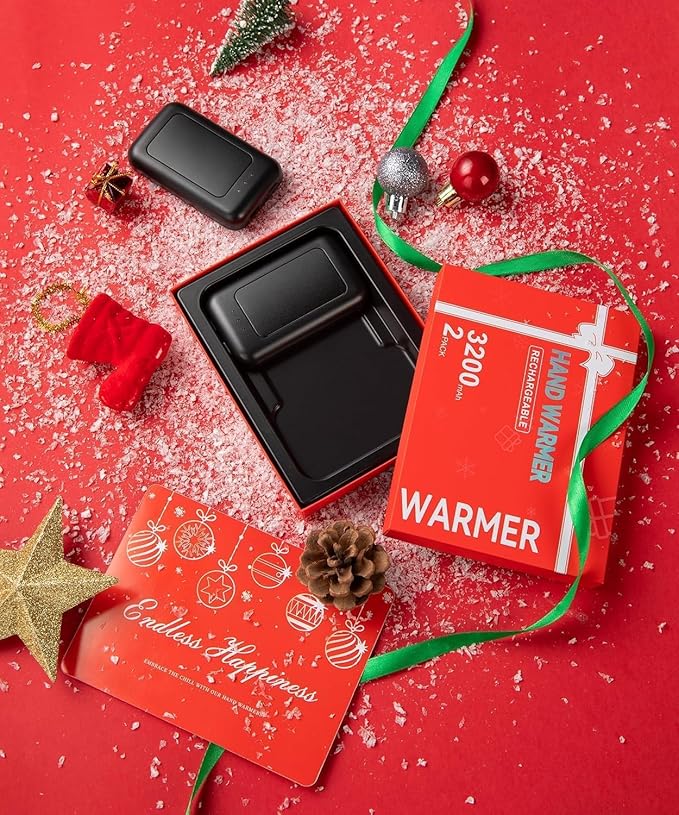 AI Hand Warmers Rechargeable, Reusable Portable Electric Hand Warmer, Fast Intelligent Heating in 1 Second, Gifts for Christmas, Outdoor, Golf, Hunting, Camping Accessories Black 4Pack